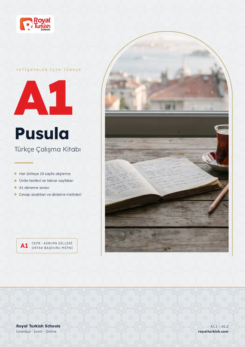 Pusula A1 Türkçe Çalışma Kitabı, ön kapak