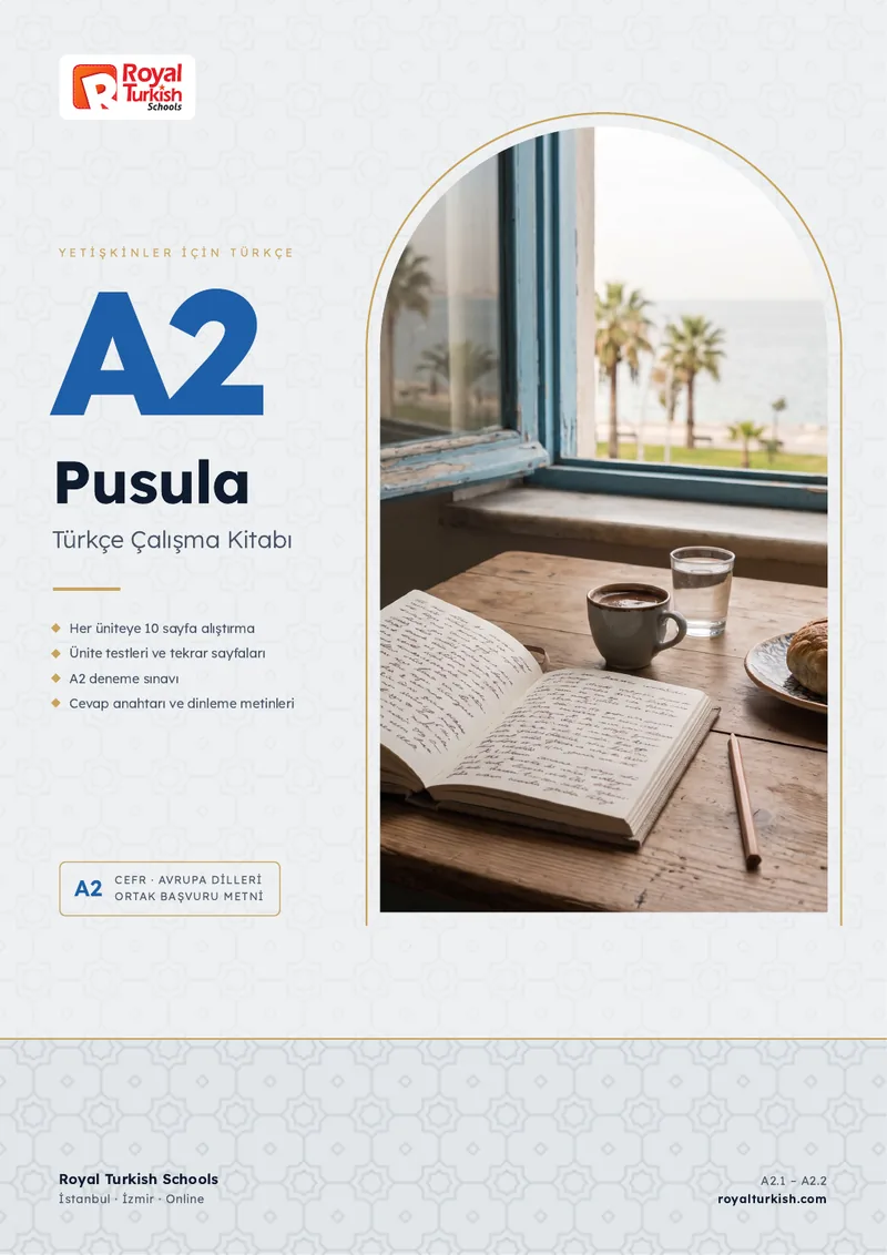 Pusula A2 Türkçe Çalışma Kitabı, ön kapak