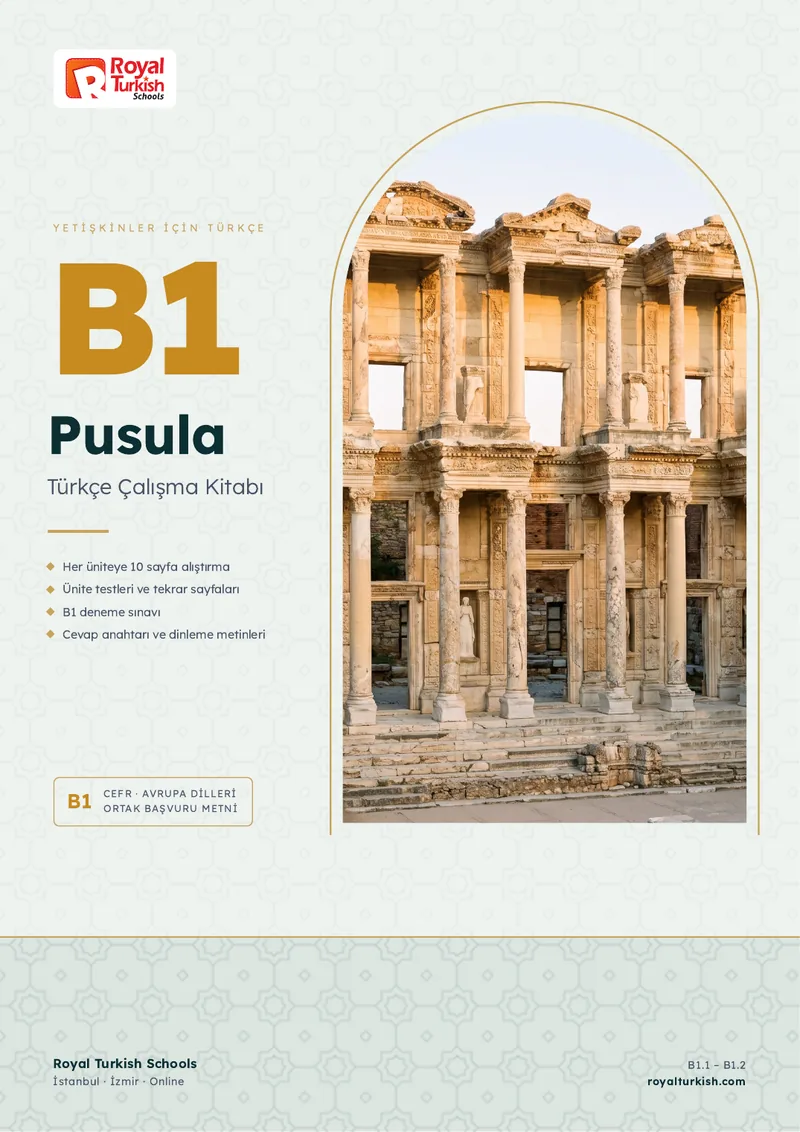 Pusula B1 Türkçe Çalışma Kitabı, ön kapak