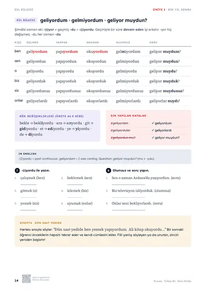 Beispielseite aus Pusula B1 Kursbuch: Grammatik (Seite 14)